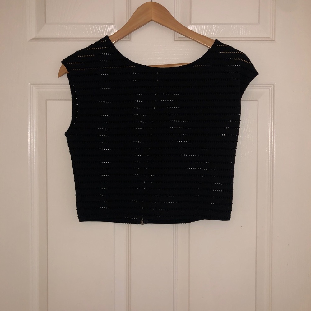 Striped sheer crop top